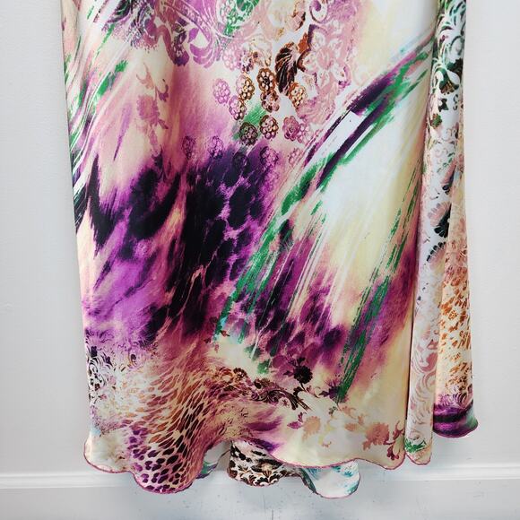 Vtg B. Darlin Y2K Halter Satin Maxi Dress 11/12 Formal Resort Cruise Mardi Gras - Picture 8 of 16